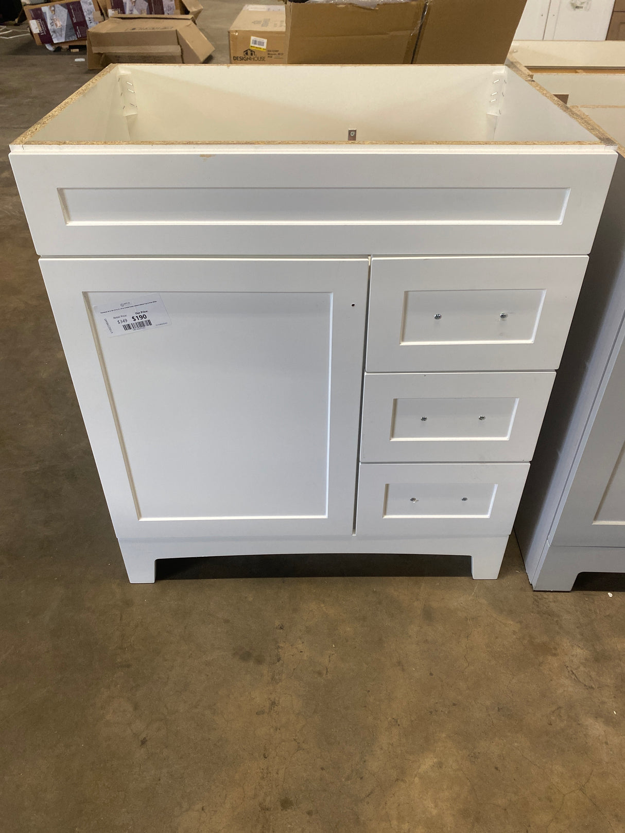 Thornbriar 30 in. W x 22 in. D x 34 in. H Bath Vanity Cabinet without Top in Polar White