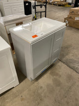 Bannister 31 in. W x 19 in. D x 35 in. H Single Sink Bath Vanity in Pearl Gray with White Cultured Marble Top