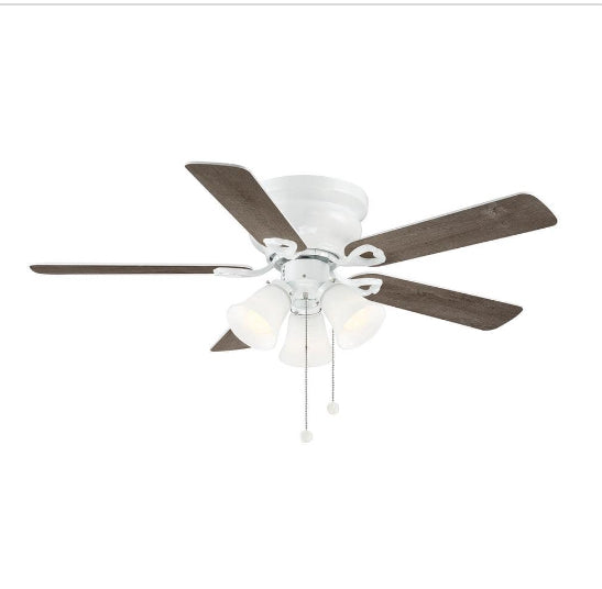 Clarkston II 44 in. LED Indoor White Ceiling Fan with Light Kit