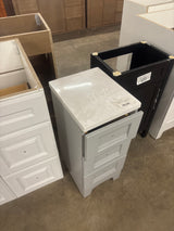 Delridge 12 in. Single Sink Pearl Gray Bath Vanity with White Cultured Marble Top (Assembled)