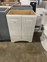 Everdean 25 in. W x 19 in. D x 34 in. H Single Sink Freestanding Bath Vanity in White with White Cultured Marble Top