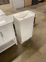 19 in. W x 18 in. D x 34 in. H Single Sink Freestanding Bath Vanity in White with White Cultured Marble Top