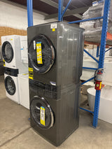 4.5 cu. ft. Stacked Washer and 8.0 cu. ft. Electric Dryer Laundry Tower in Titanium, SmartBoost Premixing, Energy Star