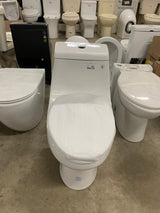 1-piece 1.1 GPF/1.6 GPF High Efficiency Dual Flush Elongated Toilet in White Slow-Close, Seat Included