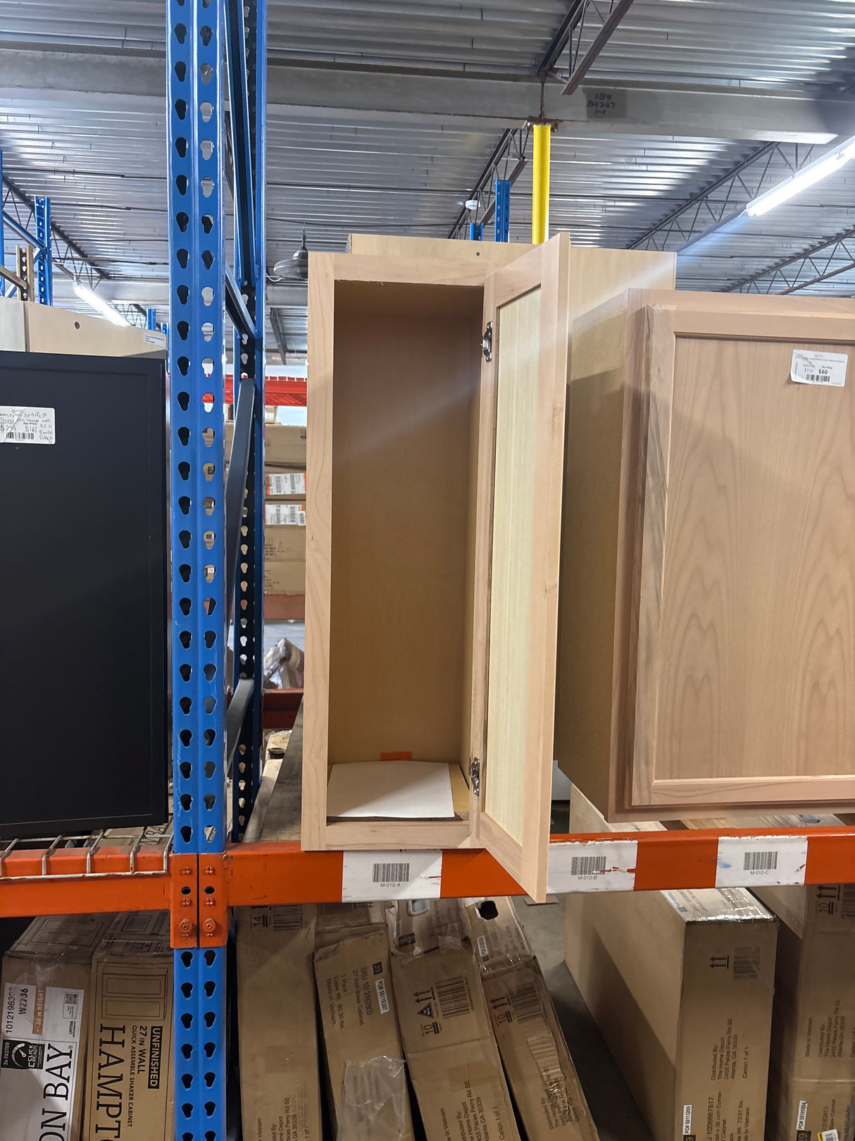 Recessed Panel 12 in. W x 12 in. D x 36 in. H Assembled Wall Cabinet in Unfinished