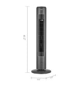 42 in. 3-Speeds Tower Fan in Gray with Wi-Fi, 3-Modes, 60Ã‚Â° Oscillation, 7-Hours Timer, Aromatherapy Box, Negative Ion