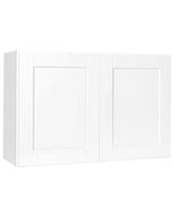 Shaker 36 in. W x 12 in. D x 24 in. H Assembled Wall Bridge Kitchen Cabinet in Satin White with Shelf