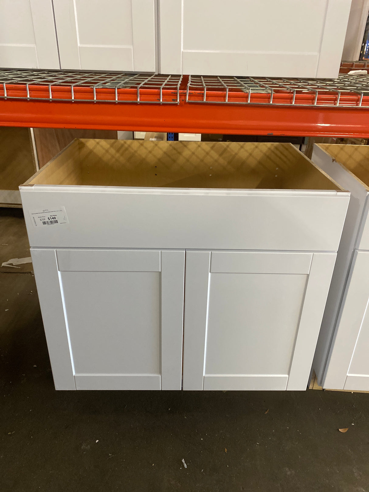 Shaker Satin White Stock Assembled Sink Base Kitchen Cabinet (36 in. x 34.5 in. x 24 in.)