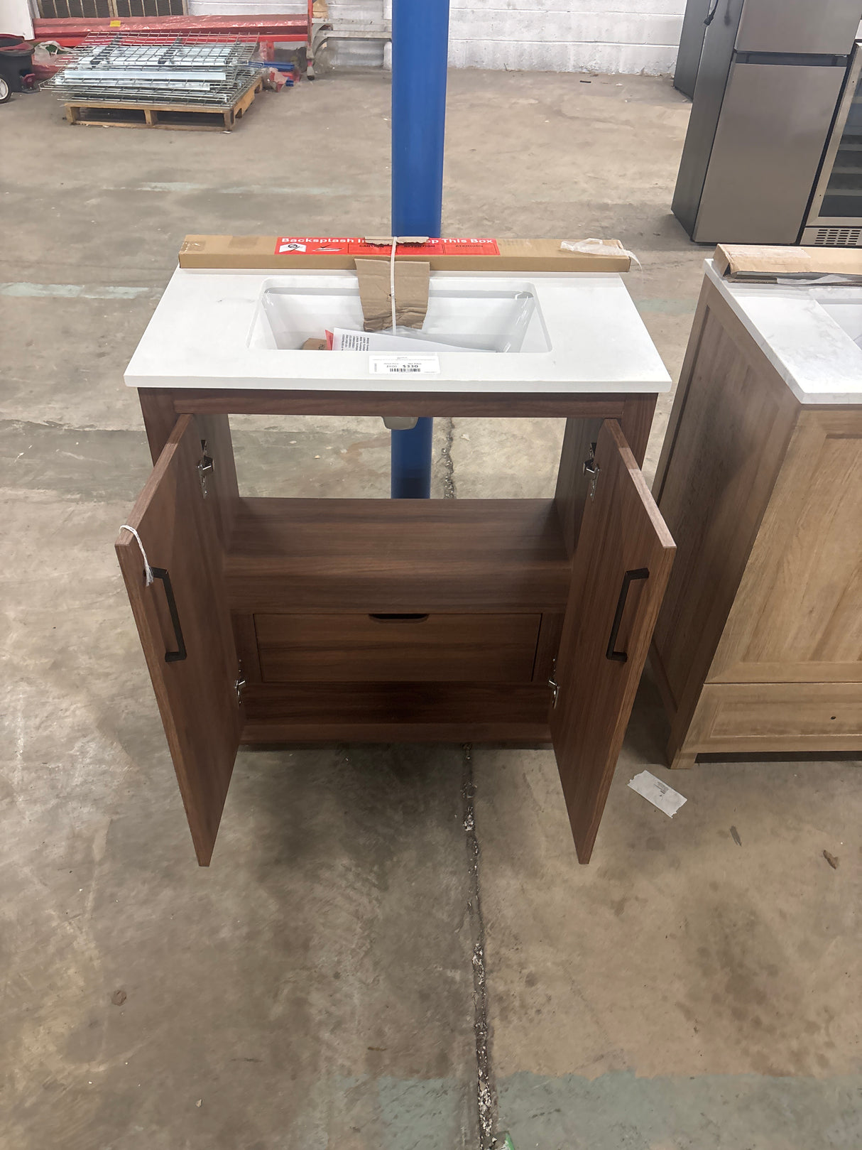 Huckleberry 30 in. W x 19 in. D x 34 in. H Single Sink Bath Vanity in Spiced Walnut with White Engineered Stone Top