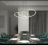 Swirl Butterfly 26-Watt 1 Light Chrome Modern 3 CCT Integrated LED Pendant Light Fixture for Dining Room or Kitchen