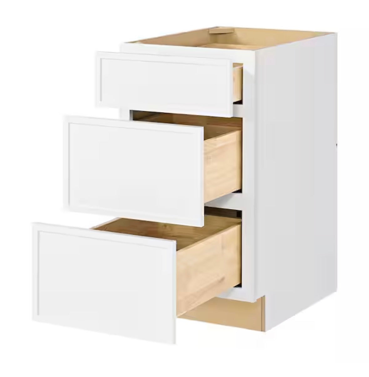 Leyton 18 in. Wx 24 in. D x 34.5 in. H Ready to Assemble Plywood Slim Shaker Drawer Base Kitchen Cabinet in Alpine White