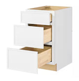 Leyton 18 in. Wx 24 in. D x 34.5 in. H Ready to Assemble Plywood Slim Shaker Drawer Base Kitchen Cabinet in Alpine White