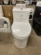 1-piece 0.8/1.28 GPF Dual Flush Elongated Toilet in White Seat Included