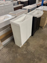 Penlee 25 in. Single Sink White Bath Vanity with White Cultured Marble Top (Assembled)