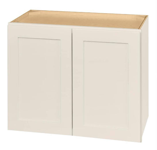 Avondale 30 in. W x 15 in. D x 24 in. H Ready to Assemble Plywood Shaker Wall Bridge Kitchen Cabinet in Antique White