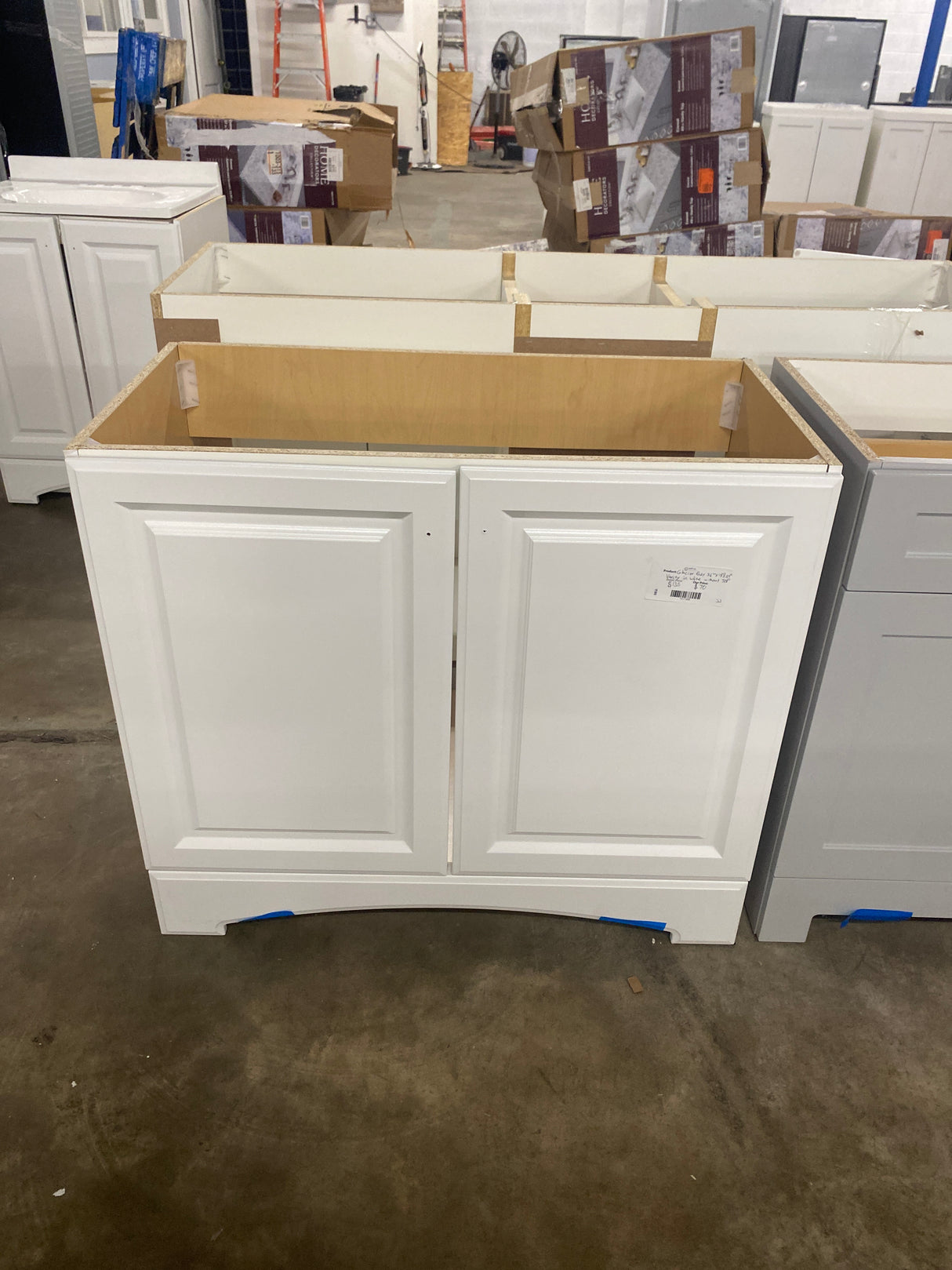 Glacier Bay 36 in. W x 18 in. D x 34 in. H Single Sink Freestanding Bath Vanity in White without Top