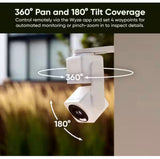 Cam Pan v4, 4K UHD Indoor/Outdoor, Plug-In, Pan/Tilt Security Camera with Color Night Vision, 2-Way Audio in White