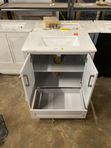 Moorside 30 in. W x 19 in. D x 34 in. H Single Sink Bath Vanity in Dove Gray with White Engineered Stone Top