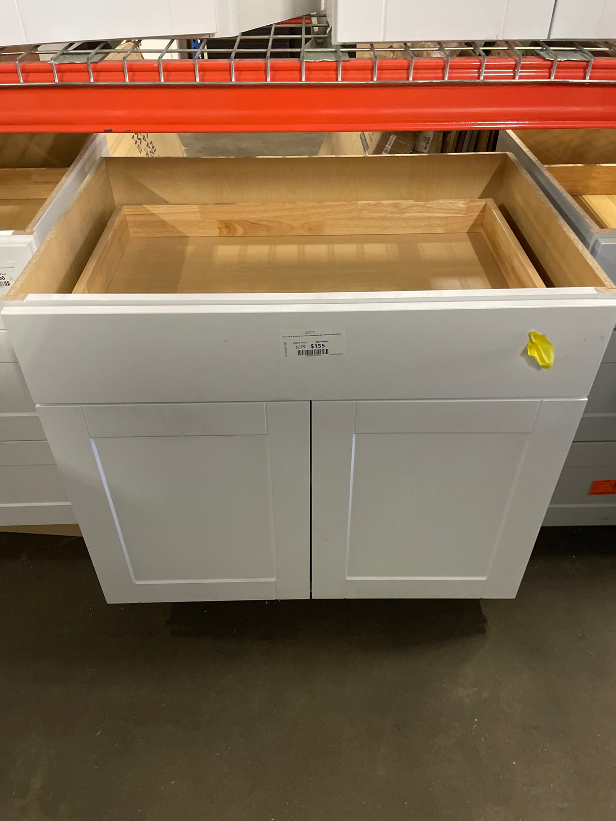 Shaker 36 in. W x 24 in. D x 34.5 in. H Assembled Base Cabinet in Satin White