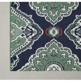 Oak Hill Blue 8 ft. x 10 ft. Medallion Indoor/Outdoor Area Rug