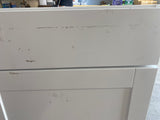 Shaker Satin White Stock Assembled Base Kitchen Cabinet with Ball-Bearing Drawer Glides (24 in. x 34.5 in. x 24 in.)