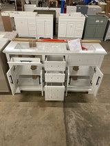 Doveton 60 in. W x 19 in. D x 34.50 in. H Bath Vanity in White with White Cultured Marble Top