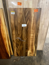 4 ft. L x 25 in. D Finished Saman Solid Wood Butcher Block Countertop With Live Edge