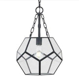 Wianno 1-Light Matte Black Pendant with Clear Bound Glass Shade