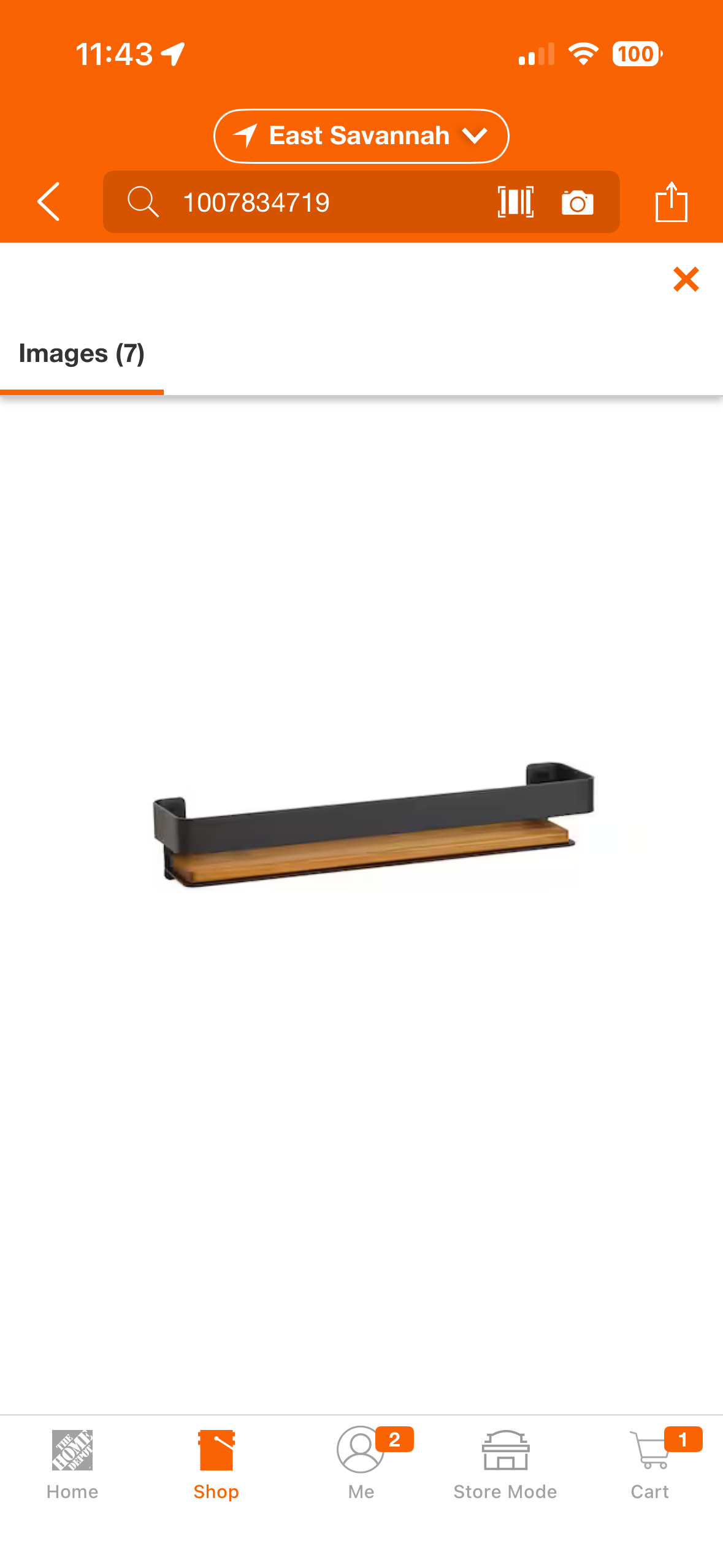 18 in. x 4 in. Rectangular Shower Shelf with Rail in Matte Black and Natural Teak Wood Insert