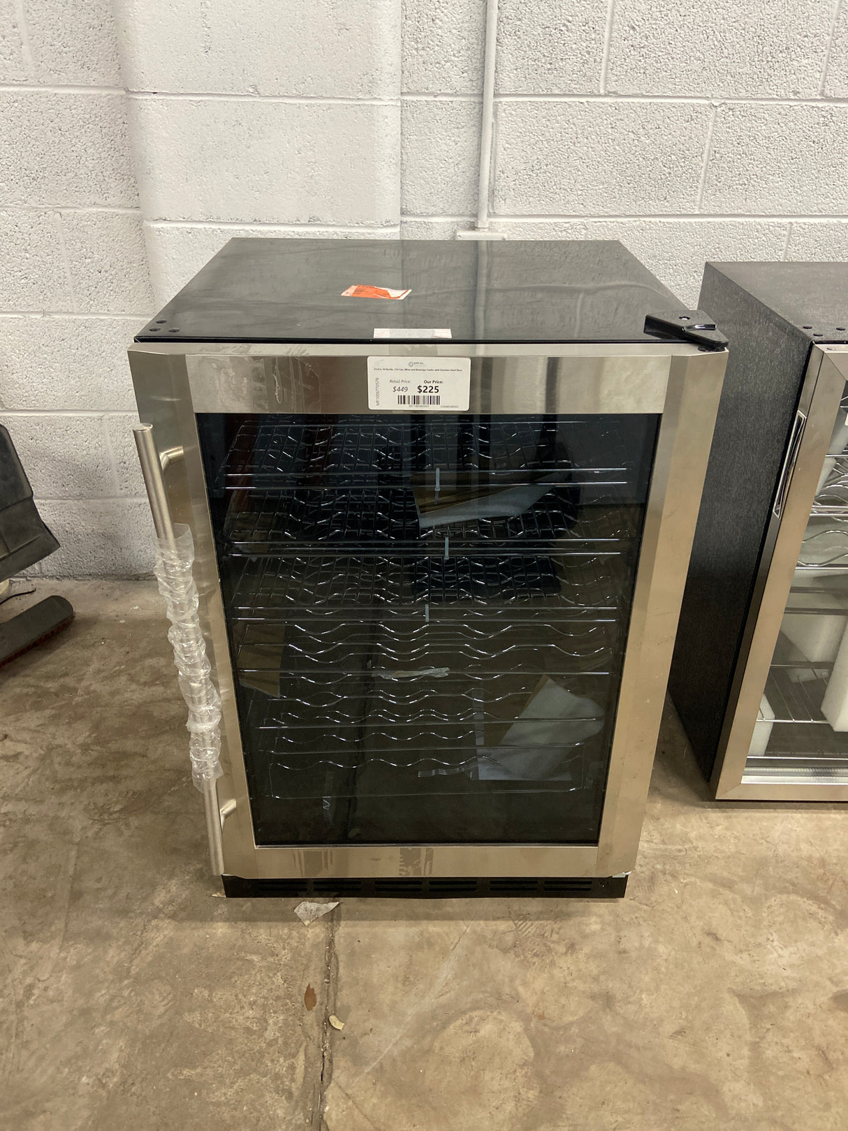 23.4 in. 50 Bottle, 154 Can, Wine and Beverage Cooler with Stainless Steel Door