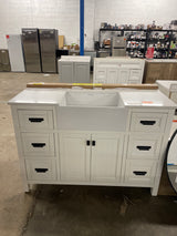 Richfield 49 in. Single Sink Freestanding White Bath Vanity with White Engineered Stone Top and Backsplash Assembled