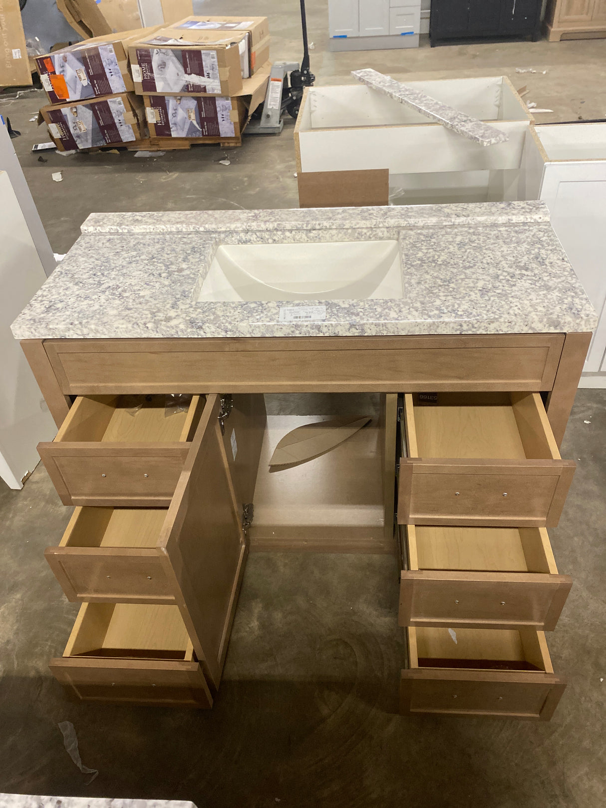 Winsome 48 in. Bath Vanity Cabinet with Cultured Marble Top in Sand