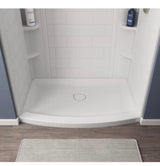 Ovation Curve 48 in. L x 30 in. W Alcove Shower Pan Base with Center Drain in Arctic White