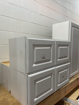 Hampton Satin White Raised Panel Stock Assembled Wall Bridge Kitchen Cabinet (30 in. x 12 in. x 12 in.)