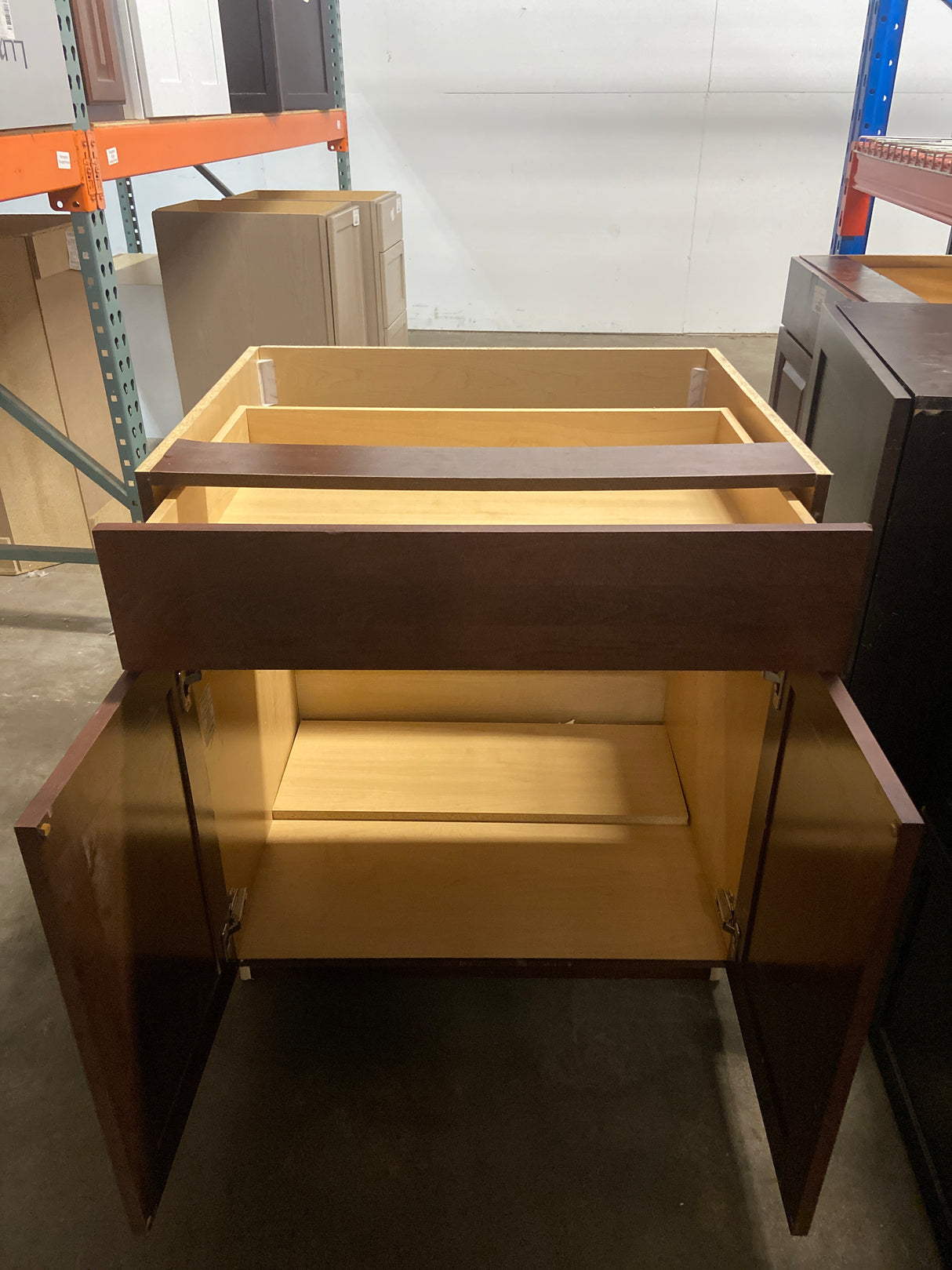 Hampton 30 in. W x 24 in. D x 34.5 in. H Assembled Base Kitchen Cabinet in Cognac with Drawer Glides