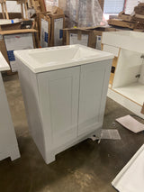 24 in. W x 19 in. D x 33 in. H Single Sink Freestanding Bath Vanity in Pearl Gray with White Cultured Marble Top