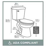 12 in. Rough In 2-Piece 1.28 GPF Single Flush Elongated Toilet in White, Seat Included