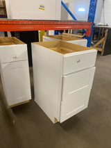 Shaker Satin White Stock Assembled Drawer Base Kitchen Cabinet with Drawer Glides (18 in. x 34.5 in. x 24 in.)