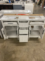 Doveton 60 in. W x 19 in. D x 34.50 in. H Bath Vanity in White with White Cultured Marble Top