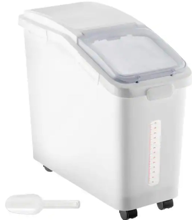 Ingredient Storage Bin 11.4 Gal. Capacity Commercial Shelf-storage Ingredient Bin 280 Cup Flour Bins with Wheels, White