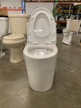 1-Piece Modern 1.28 GPF Single Flush Siphon Elongated ADA Chair Height Toilet Soft Closing Seat in Crisp White