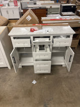 Doveton 48 in. W x 19 in. D x 34 in. H Single Sink Bath Vanity in White with White Engineered Marble Top