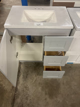Bannister 31 in. W x 19 in. D x 35 in. H Single Sink Bath Vanity in Pearl Gray with White Cultured Marble Top