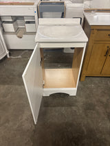 19 in. W x 18 in. D x 34 in. H Single Sink Freestanding Bath Vanity in White with White Cultured Marble Top