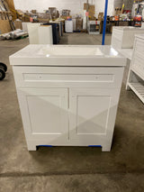 Everdean 31 in. Single Sink White Bath Vanity with White Cultured Marble Top (Assembled)