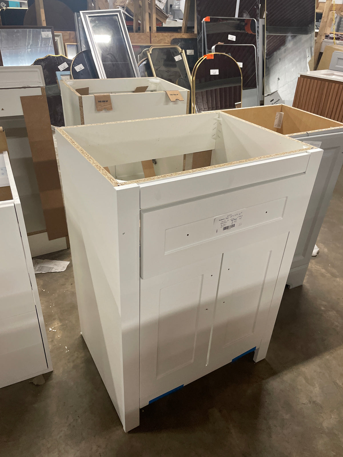 Clady 25 in. W x 19 in. D x 35 in. H Single Sink Freestanding Bath Vanity in White without Top