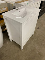 Armani 27.5in W x 18in. D x 35in. H bath vanity in White with top