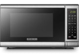 0.7 cu. ft. 700 Watt Compact Countertop Microwave in Stainless Steel with Safety lock, One-Touch Button and Eco Mode