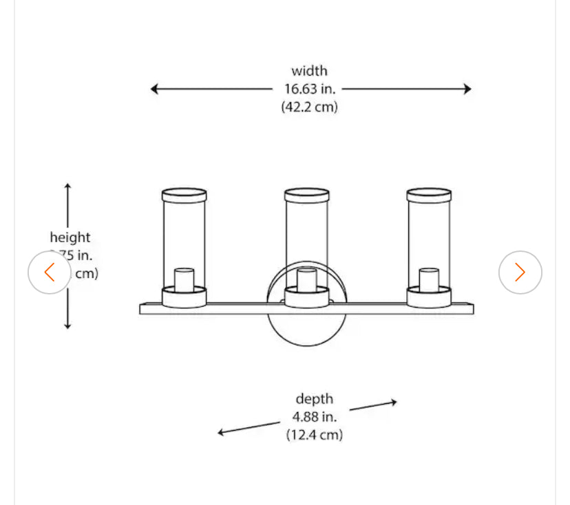 Loveland 16.625 in. 3-Light Black Bathroom Vanity Light Fixture with Clear Glass Shades