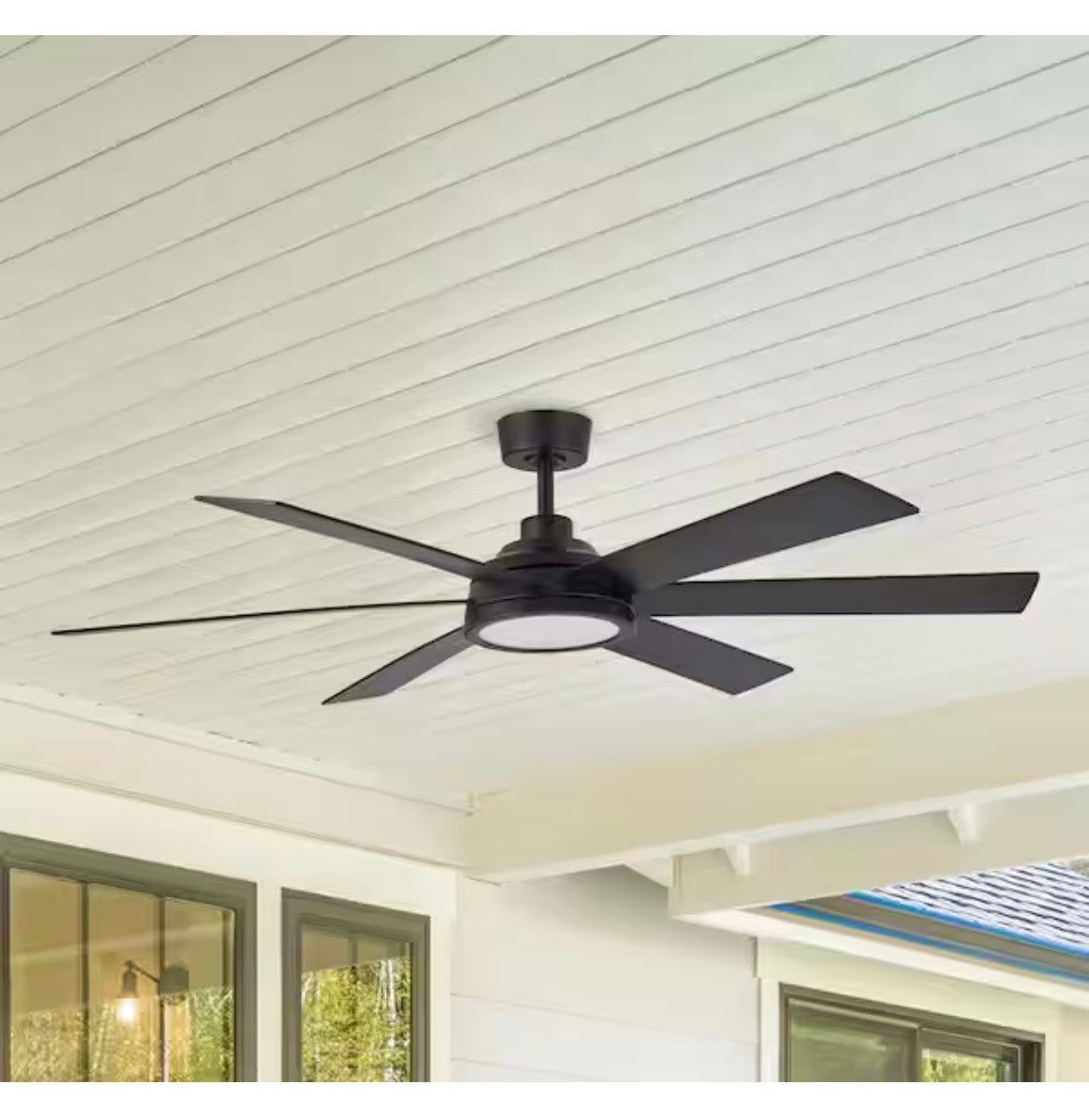 Tilden 60 in. Indoor/Covered Outdoor Matte Black Downrod Mount Ceiling Fan with Adjustable White LED and Remote Included